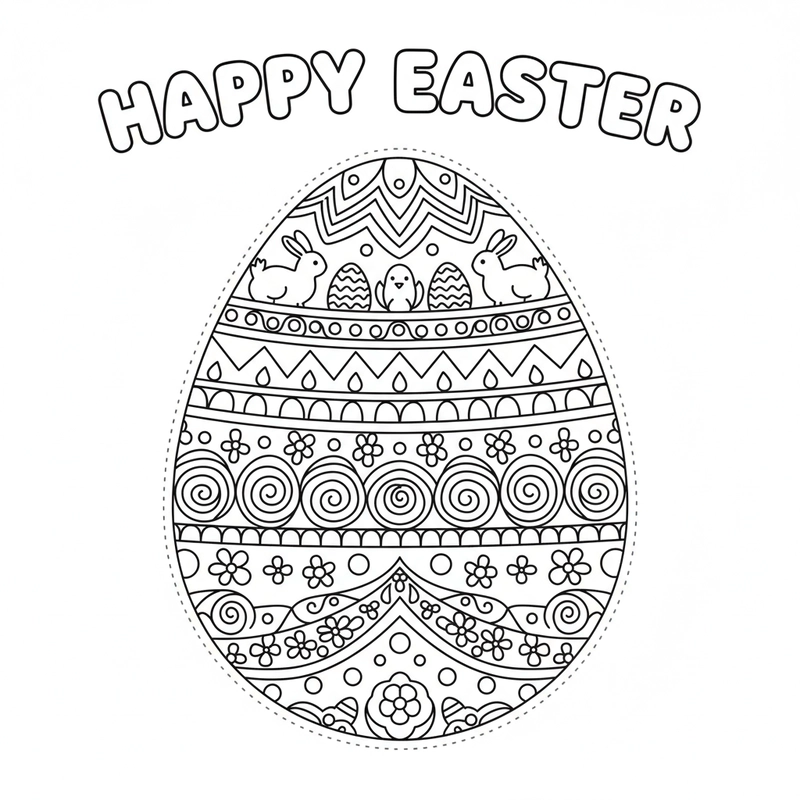 Hình tô màu quả trứng sinh động