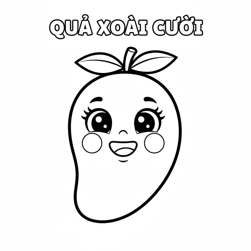 Hình tô màu quả xoài dễ thương