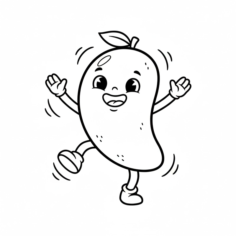 Hình tô màu quả xoài đơn giản