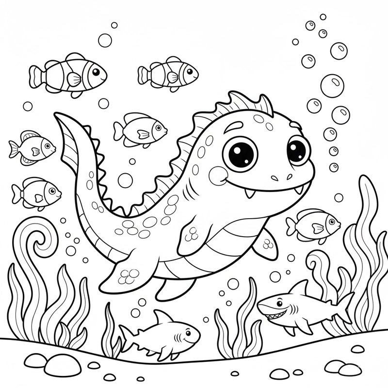 Hình tô màu quái vật cho bé