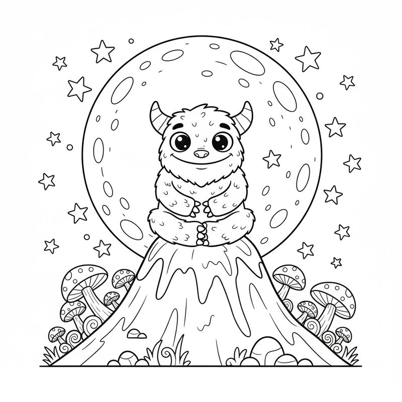 Hình tô màu quái vật đáng yêu xỉu