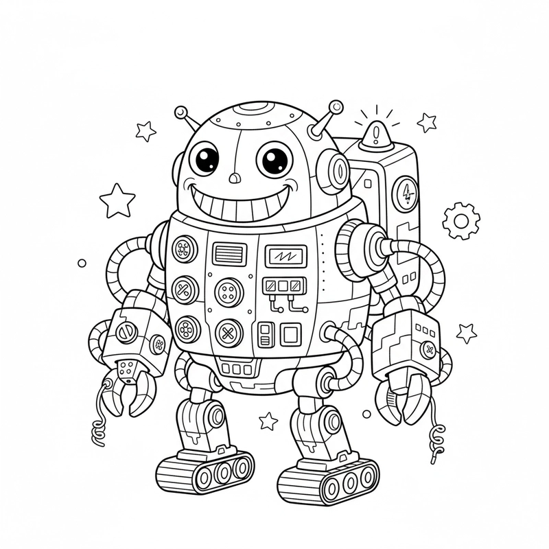 Hình tô màu quái vật ngộ nghĩnh