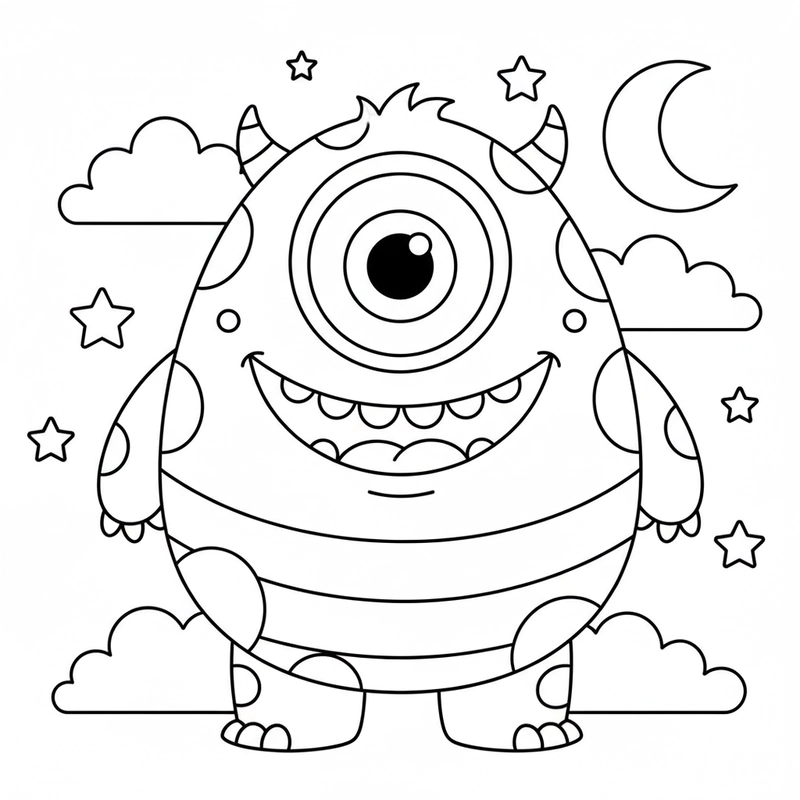 Hình tô màu quái vật sáng tạo