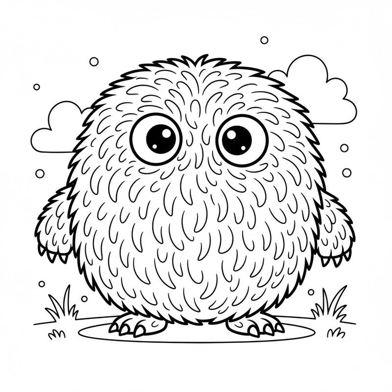 Hình tô màu quái vật siêu đáng yêu