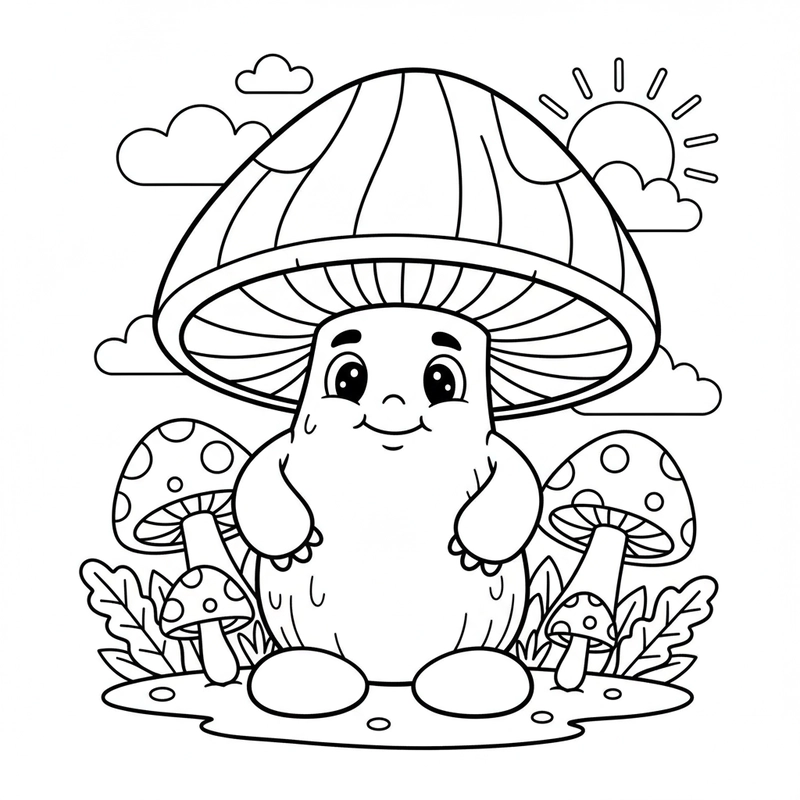 Hình tô màu quái vật thân thiện