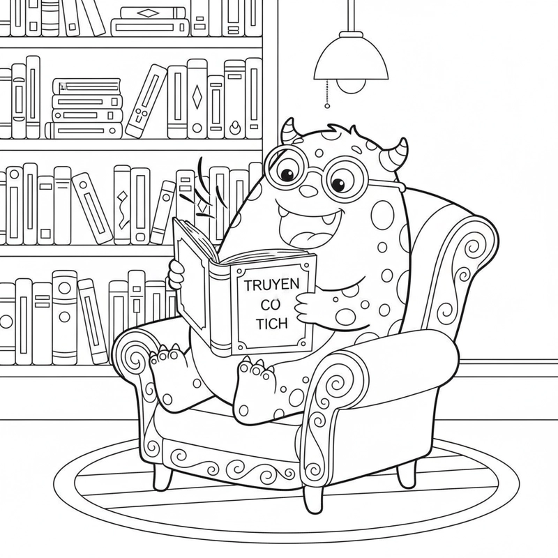 Hình tô màu quái vật vui nhộn