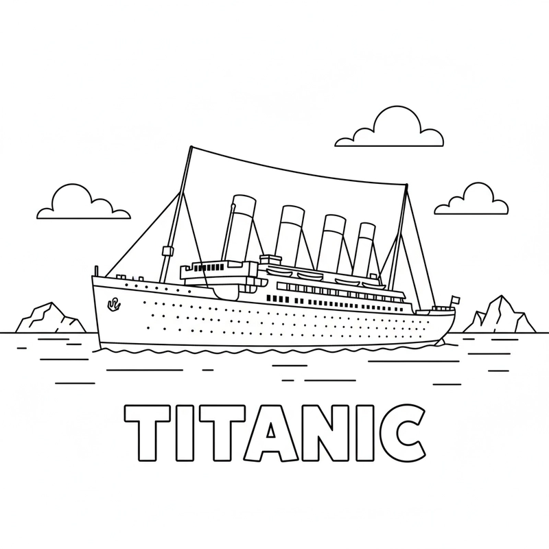 Hình tô màu tàu Titanic đẹp