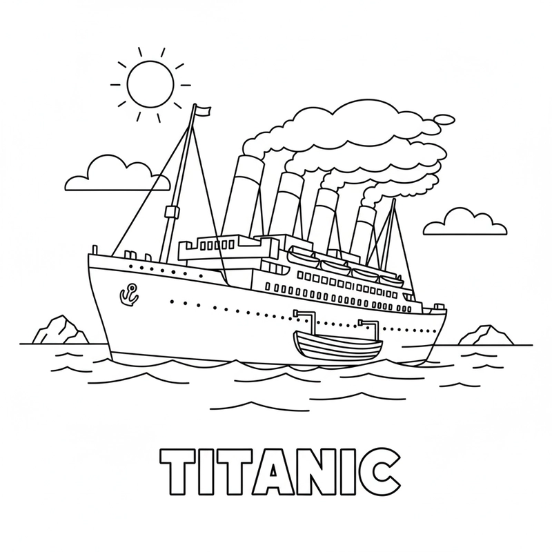 Hình tô màu tàu Titanic sinh động