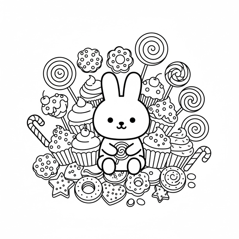 Hình tô màu thỏ Molang cute dễ in miễn phí