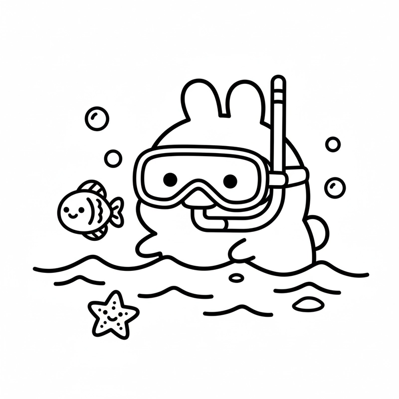 Hình tô màu thỏ Molang ngộ nghĩnh đáng yêu