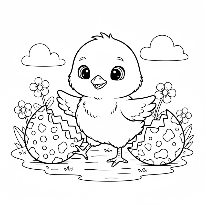 Hình tô màu tranh đàn gà