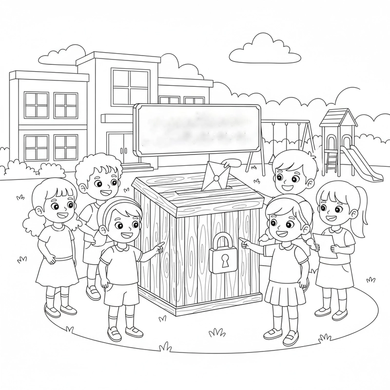 Hình tô màu trẻ em nói không với bạo lực