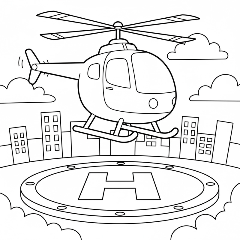 Hình tô màu trực thăng mini