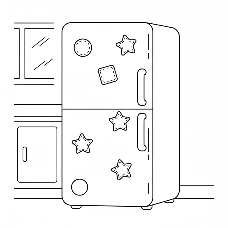 Hình tô màu tủ lạnh cho bé
