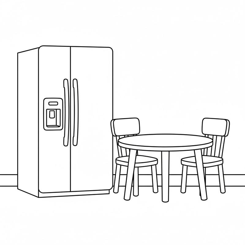 Hình tô màu tủ lạnh giúp bé sáng tạo