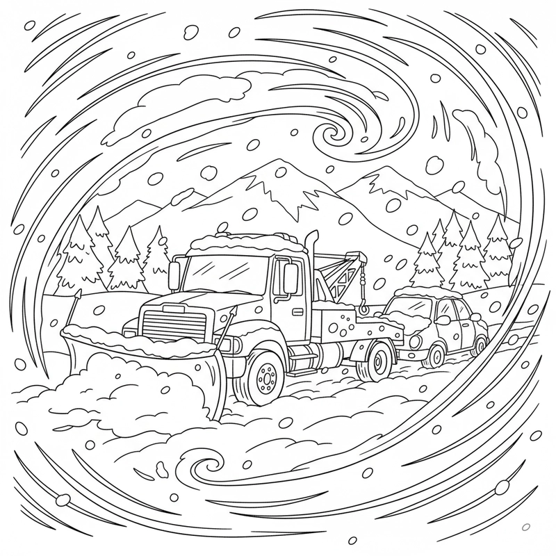 Hình tô màu xe cứu hộ vui nhộn