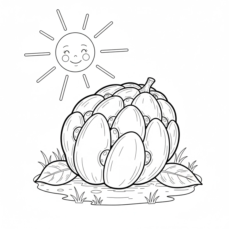 Hình tô quả na đơn giản cho bé