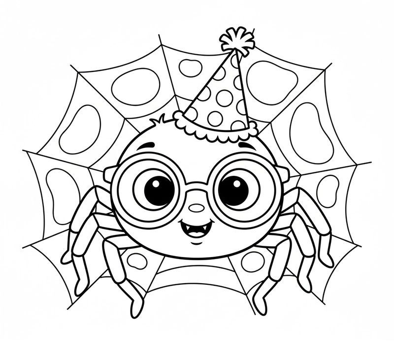 Hình vẽ con nhện cho bé tô màu