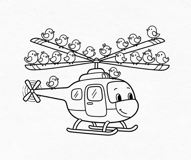 Hình vẽ máy bay trực thăng
