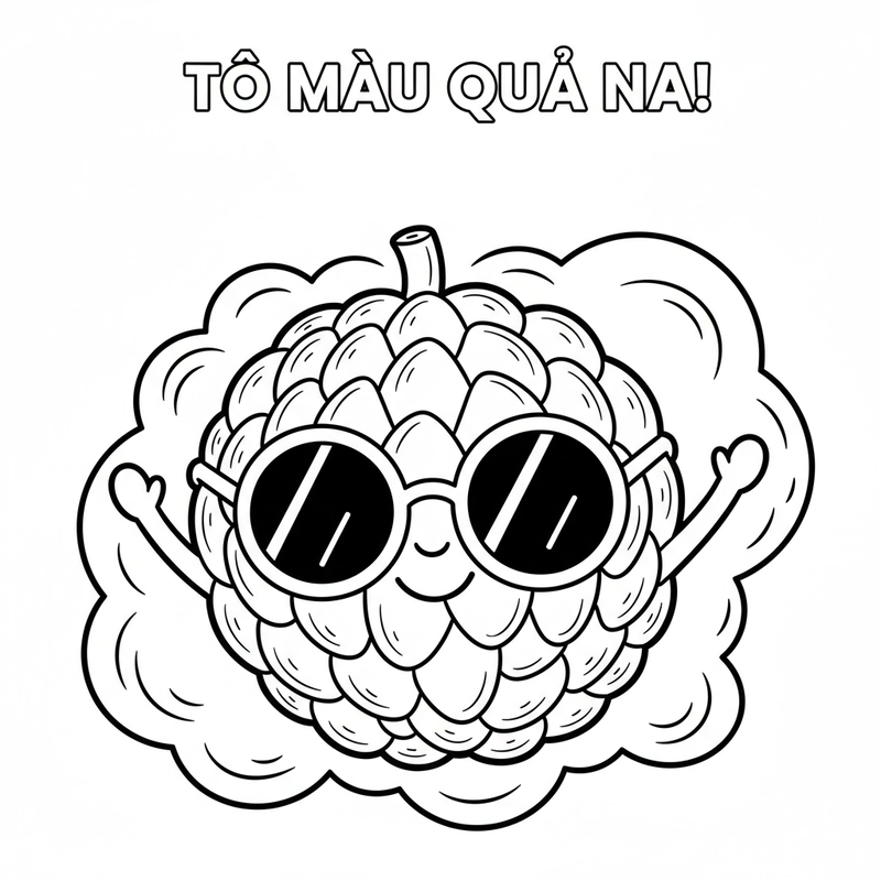 Hình vẽ quả na cho bé tô màu