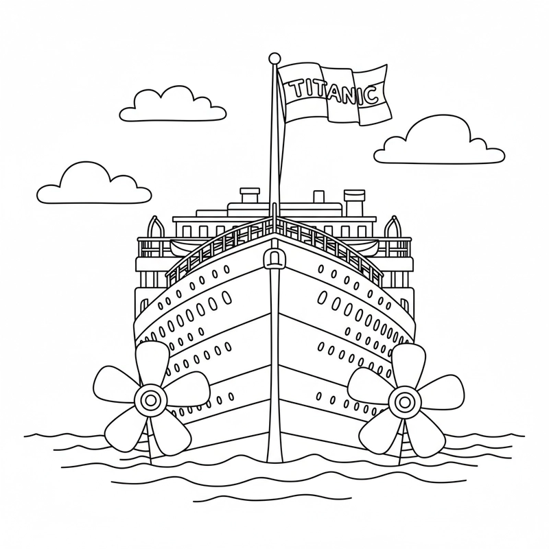 Hình vẽ tàu Titanic độc đáo dễ in
