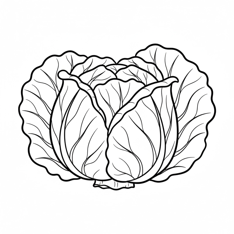 Hình vẽ tô màu bắp cải đơn giản
