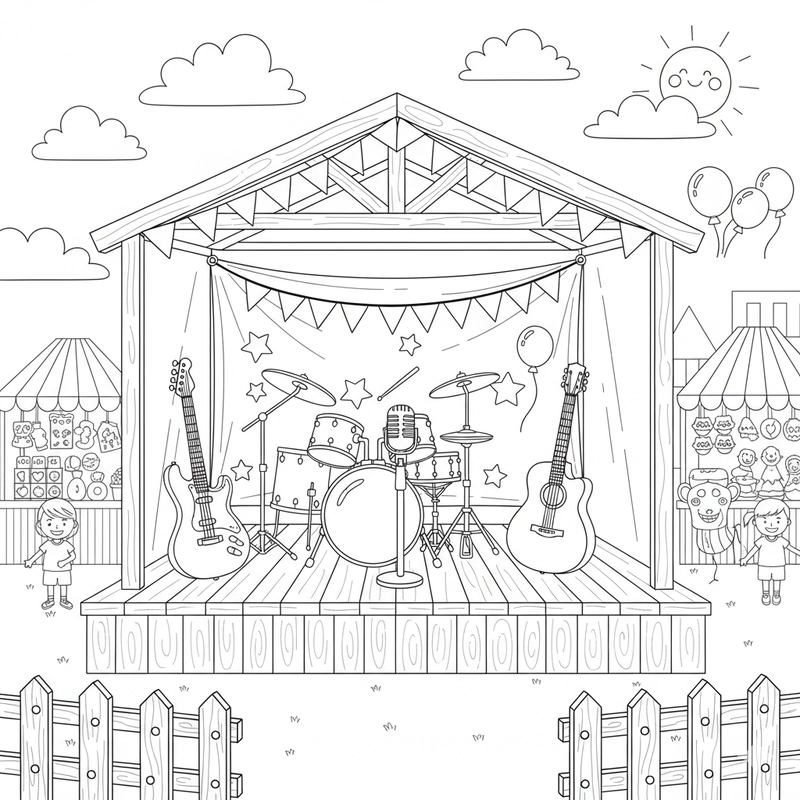 Hình vẽ tô màu lễ hội xuân rực rỡ