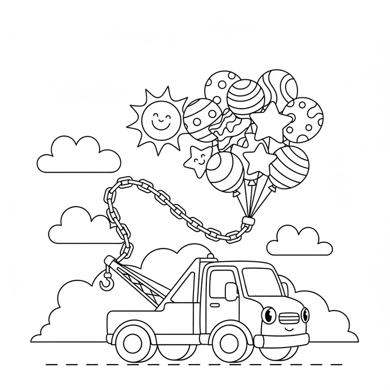 Hình xe cứu hộ cho bé tô màu