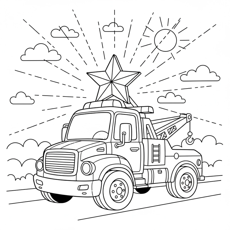 Hình xe cứu hộ tô màu ngộ nghĩnh