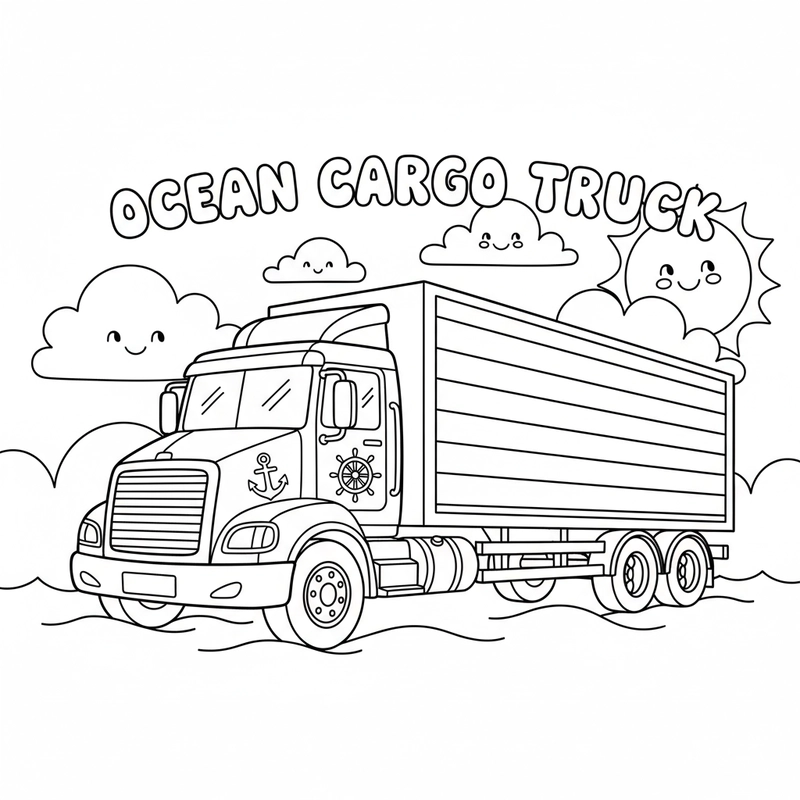 Hình xe tải tô màu vui nhộn