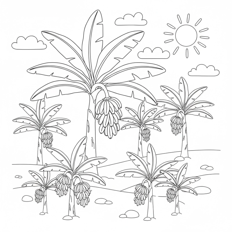 Mẫu hình quả chuối tô màu