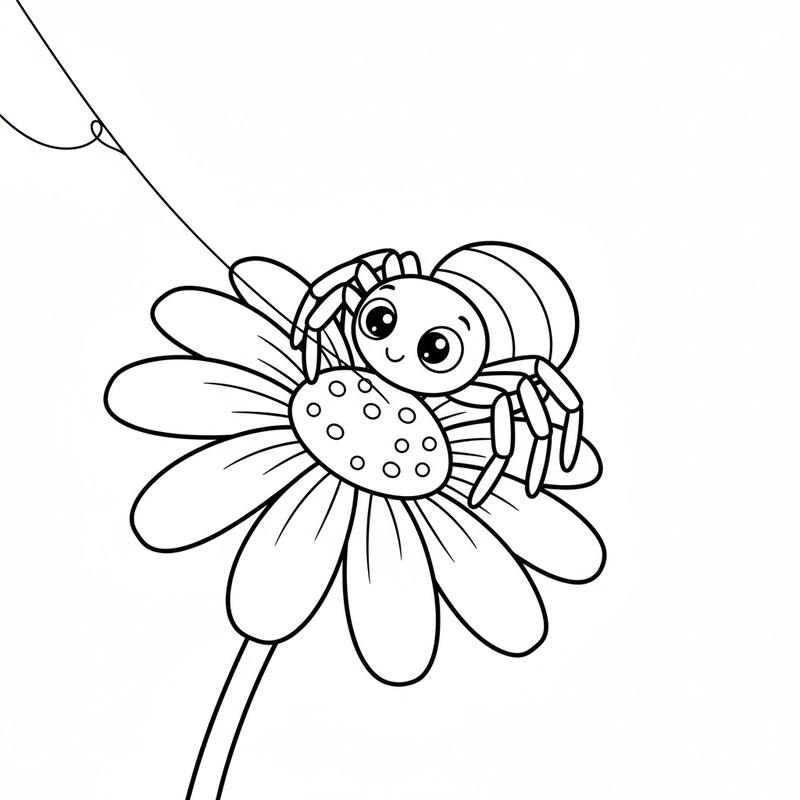 Mẫu hình tô màu con nhện đẹp cho bé