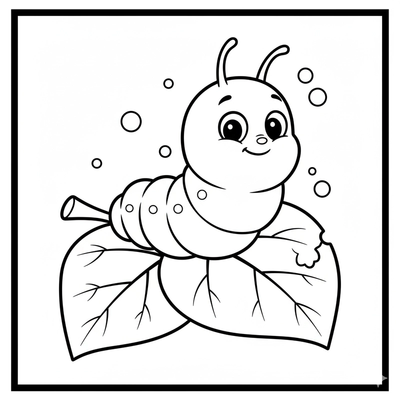 Mẫu lá cây tô màu dễ thương