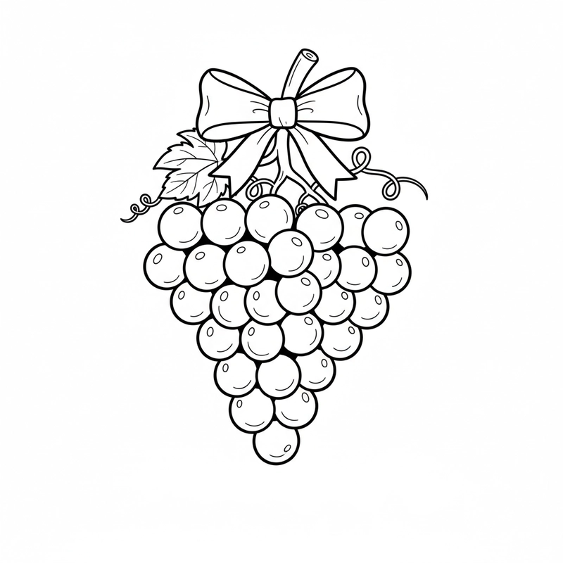 Mẫu quả nho tô màu đáng yêu