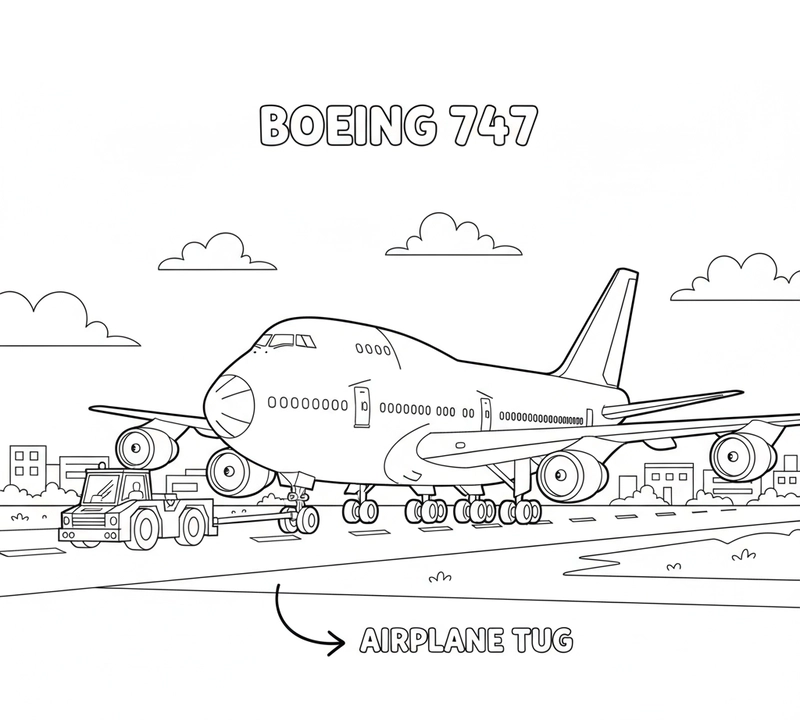 Mẫu tô màu Boeing 747 đẹp