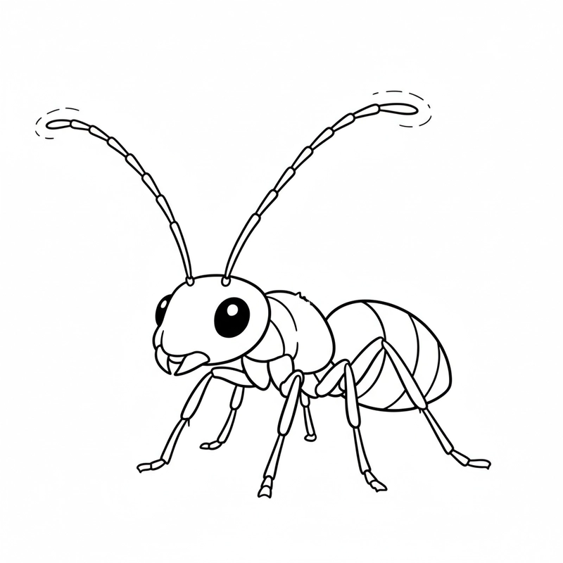 Mẫu tô màu con kiến cho bé mầm non