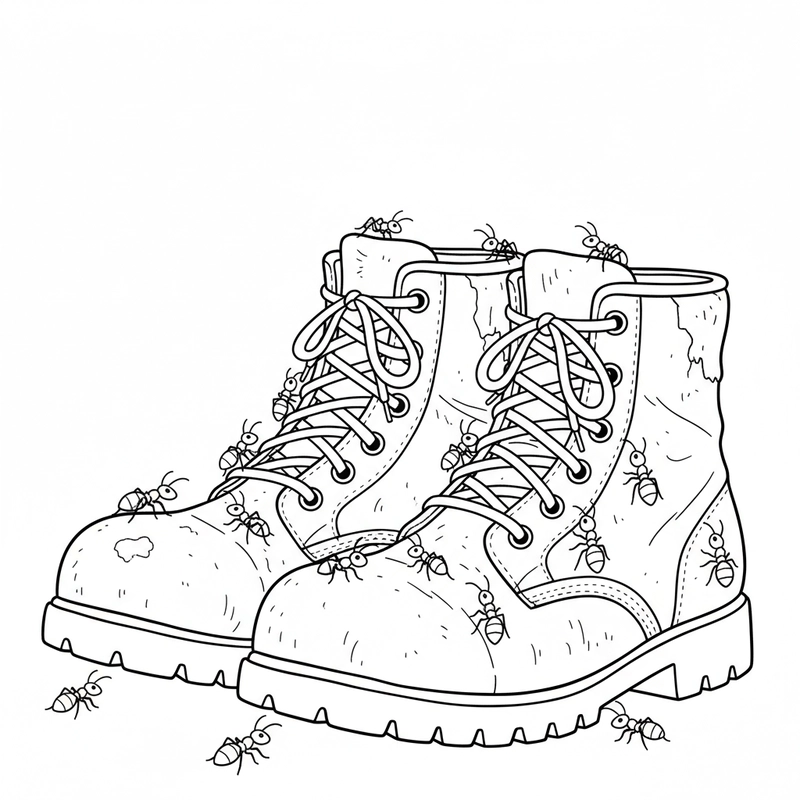 Mẫu tô màu con kiến cho bé