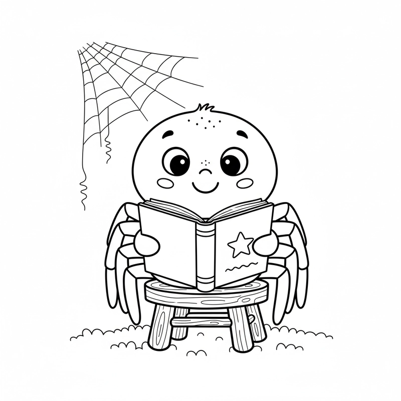Mẫu tô màu con nhện dễ in