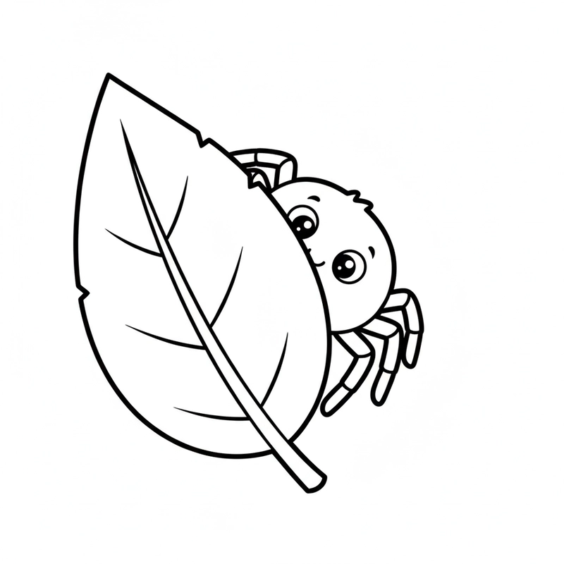 Mẫu tô màu hình con nhện cho bé học vẽ