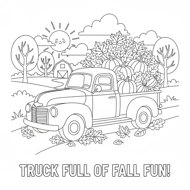 Mẫu tô màu ô tô tải sáng tạo