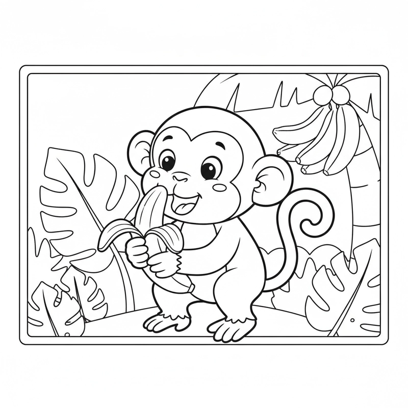 Mẫu tô màu quả chuối đẹp