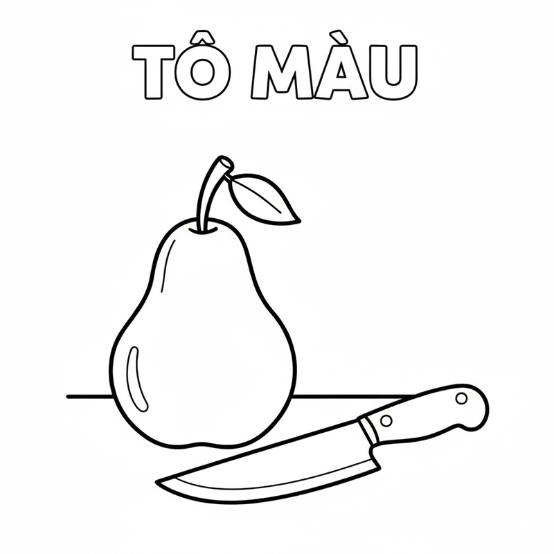 Mẫu tô màu quả lê đẹp