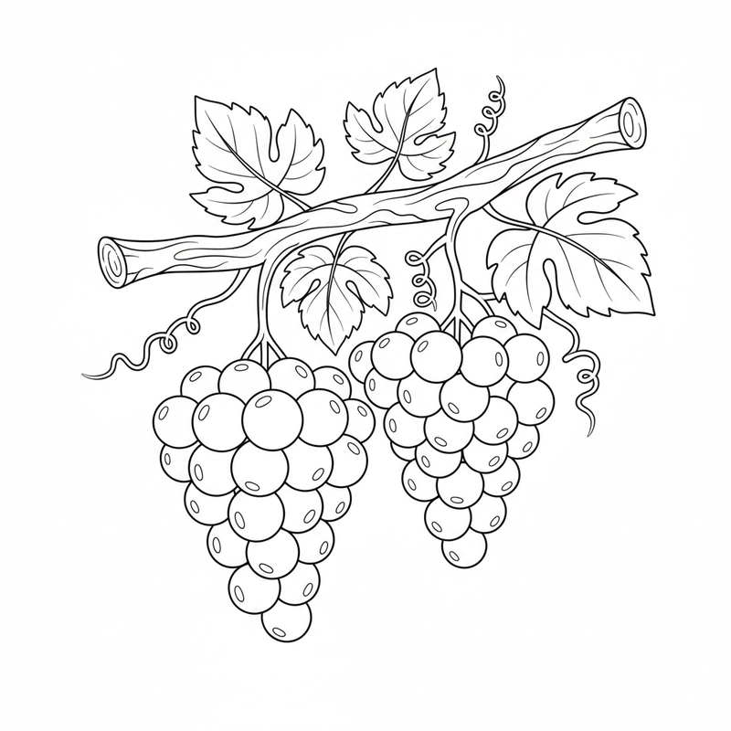 Mẫu tô màu quả nho dễ in