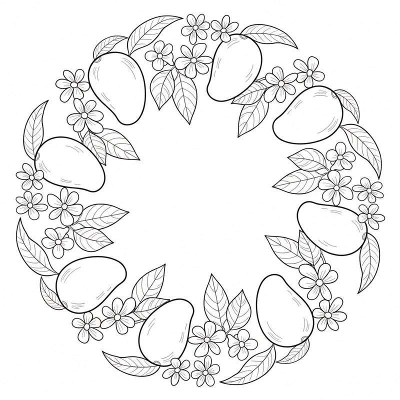 Mẫu tô màu quả xoài đẹp