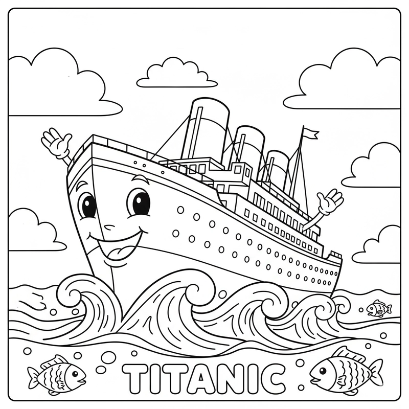 Mẫu tô màu tàu Titanic đẹp nhất