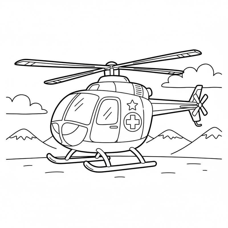 Mẫu tô màu trực thăng sáng tạo