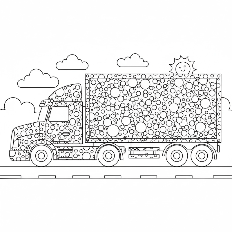 Mẫu tô màu xe Container mới