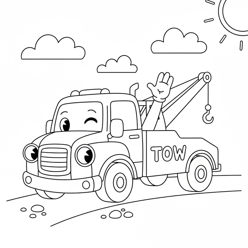 Mẫu tô màu xe cứu hộ đơn giản