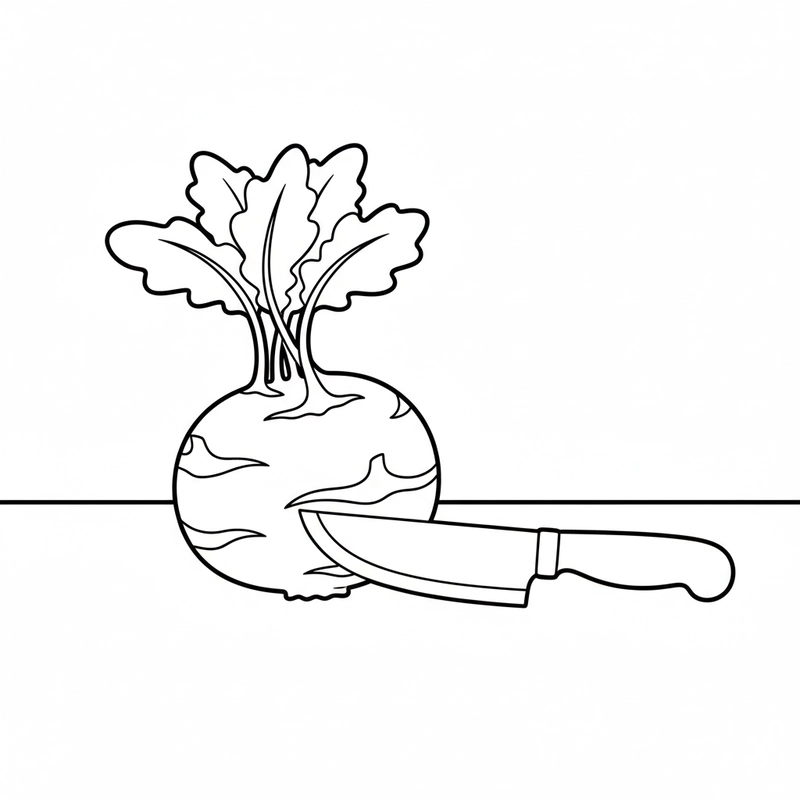 Mẫu tranh củ su hào dễ in