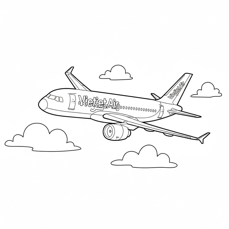 Mẫu tranh tô Vietjet hấp dẫn